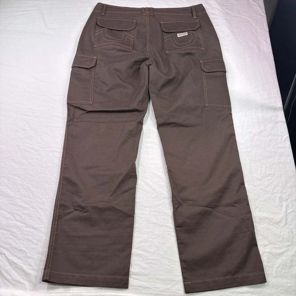 True Religion Cargo Pants  Men's 36  Bracken Brown  org trim wide leg
